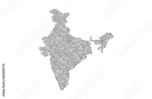 India map hand drawn Sketch background vector, India freehand Sketch map, vintage hand drawn map.