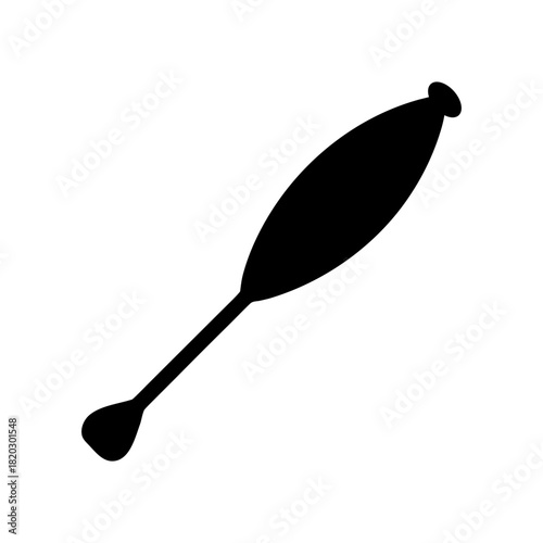 Minimal Canoe Paddle Icon Simple Clean Outdoor Equipment Shape Line Art Vector illustration