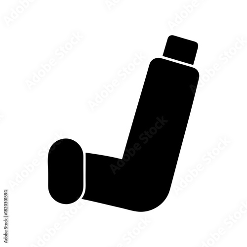 Simple Inhaler Icon Bold Clean Medical Breathing Device Line Art Vector illustration