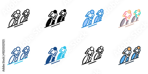Cycling icon set multiple style collection 
