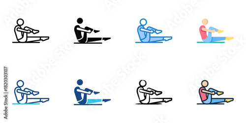 Pilates icon set multiple style collection 
