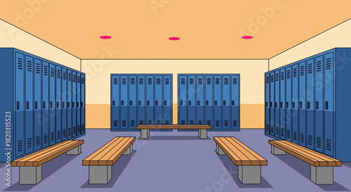 Step into this locker room, ready for sports or school activities
