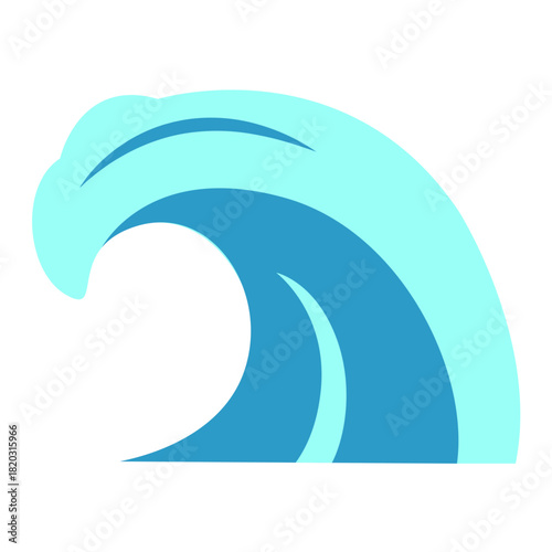 Large ocean wave illustration showing powerful water movement, suitable for educational materials, nature topics, marine lessons, disaster awareness, and visual learning resources for students.