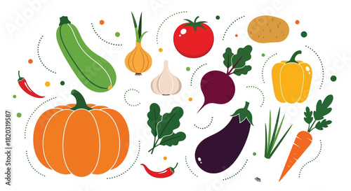 Vibrant assortment of fresh vegetables for healthy eating concepts