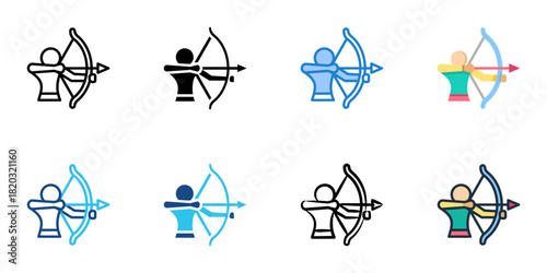 Archery icon set multiple style collection 

