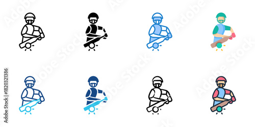Cricket icon set multiple style collection 
