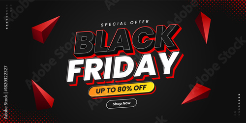 Black Friday Sale Banner Template. Special offer promotion background for social media and web ads