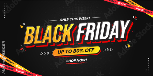 Black Friday Sale Banner Template. Special offer promotion background for social media and web ads