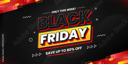 Black Friday Sale Banner Template. Special offer promotion background for social media and web ads