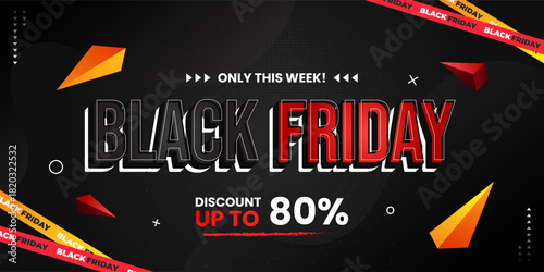 Black Friday Sale Banner Template. Special offer promotion background for social media and web ads