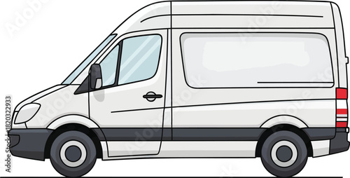 Modern White Delivery Van for Goods Transportation
