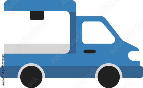 Small blue truck for mobile food service
