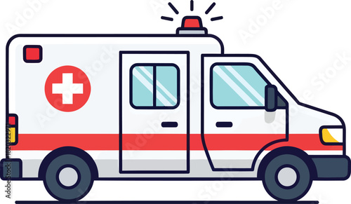 White ambulance icon for emergency medical transport