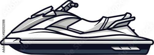 Sleek personal watercraft icon ready for summer adventures