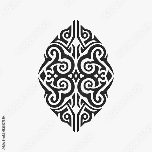 Intricate tribal mandala ornament on a white background. Vector Sign for Banner, Logos, Labels, tattoo, and Icons.