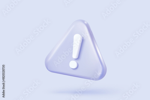 3d alert notice icon sign on speech bubble. negative check list buttons choice for false, urgency correct, tick message reminder for problem. 3d emergency icon vector render illustration