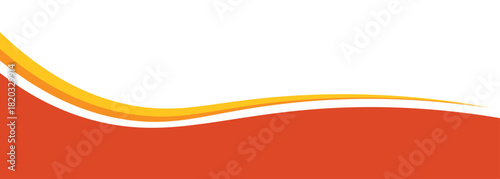 Vibrant Orange-Red Wave Design With White and Yellow Ribbons For Background Graphic.vector illustration