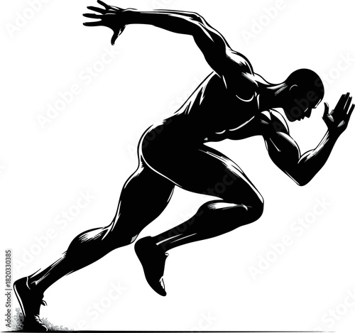 Running Man Silhouette – Fitness Concept