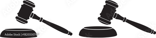 Two gavel and sounding block silhouette