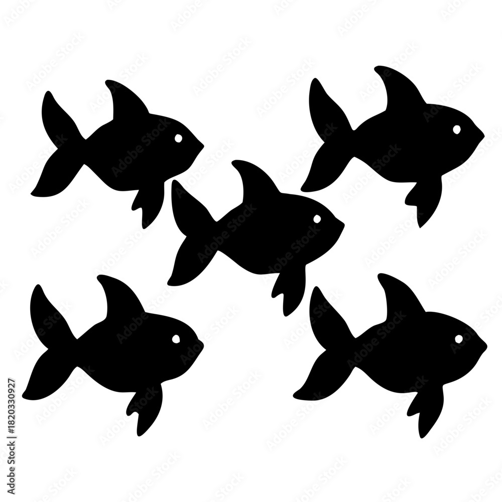 Fototapeta premium A set of fish background