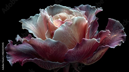 Detailed Close-up of a Beautiful Pink and Purple Flower Blooming
