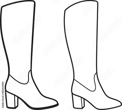 Pair of tall fashion boots silhouette