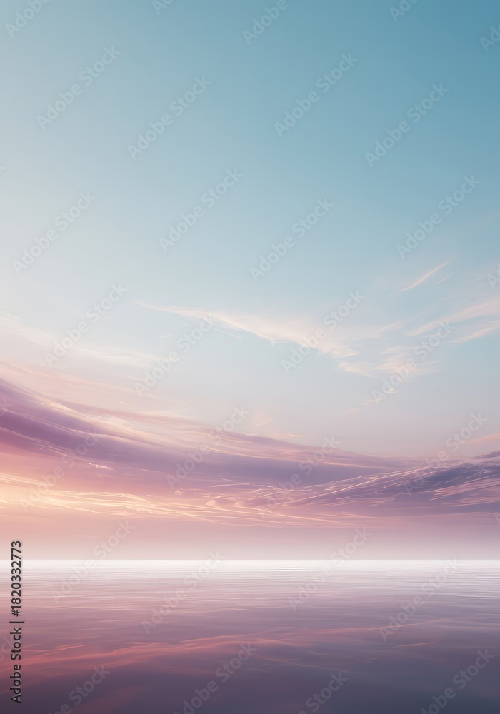 Obraz premium A peaceful, bright, and empty ethereal landscape featuring soft gradients and glowing atmospheric effects, perfect for background use ,vibrant ,radiance ,light