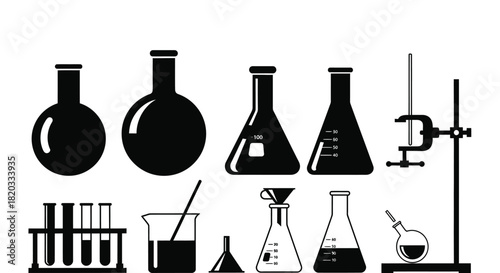 Science lab equipment vector illustration chemistry and experiments