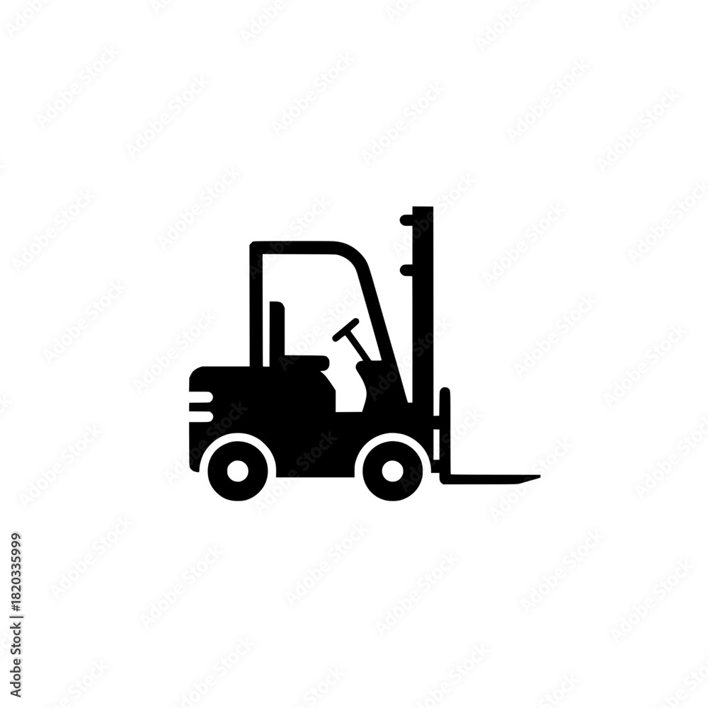 Fototapeta premium Forklift or Industrial Lift Truck Icon - Logistics and Warehouse