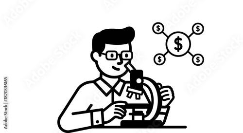 Scientist research microscope money investment business innovation