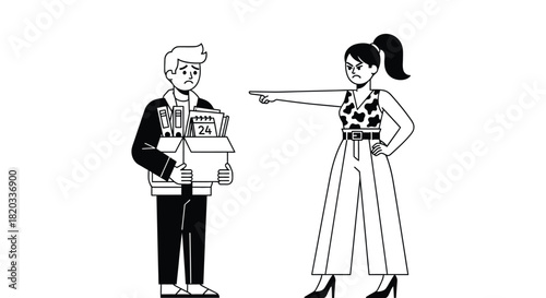 Job loss and termination concept fired employee leaving office work