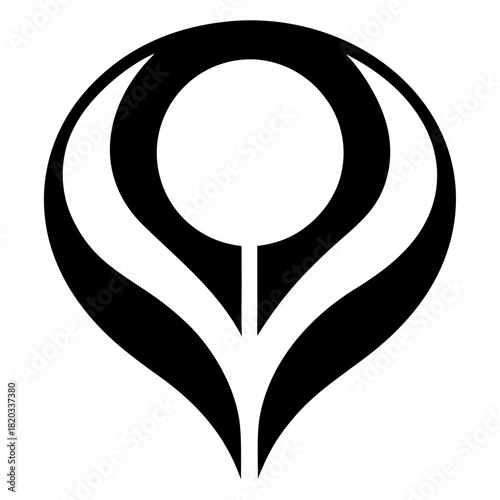 Two Tone Spoon Shaped Map Pin Hostel Logo