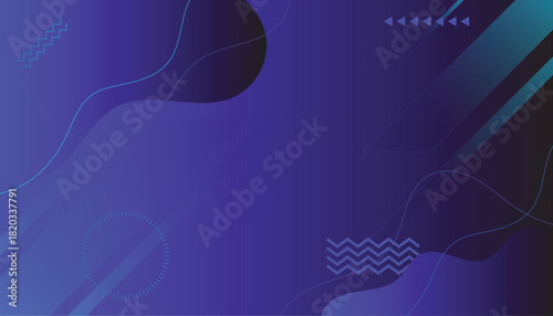 Abstract blue geometric background with gradient shapes and copy space design