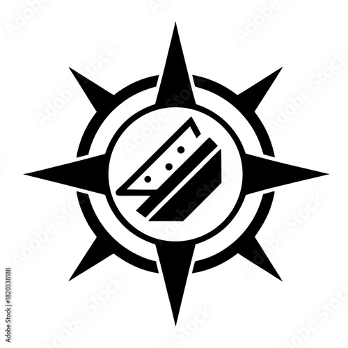 Youth Hostel Compass Logo With Sandwich Inside