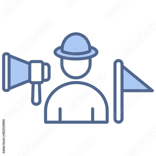 Tour Guide Blue Icon