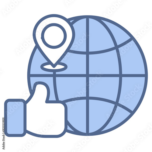 Recommended Destination Blue Icon