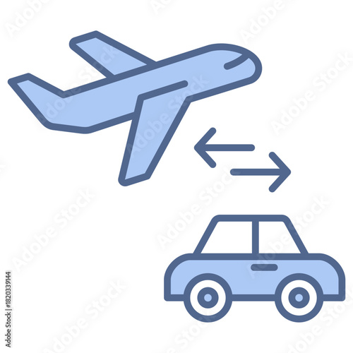 Airport Transfers Blue Icon