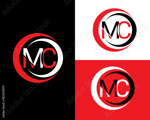 Modern MC Monogram Logo Branding Design. Vector illustration. 
