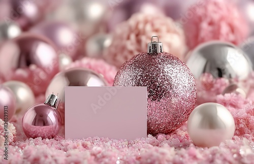 christmas balls on snow