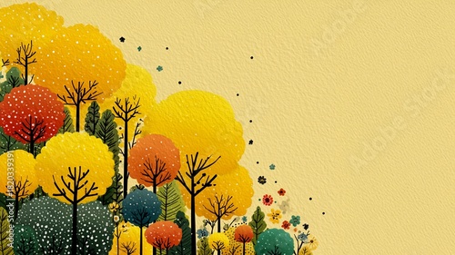 yellow and red tulips on blue background