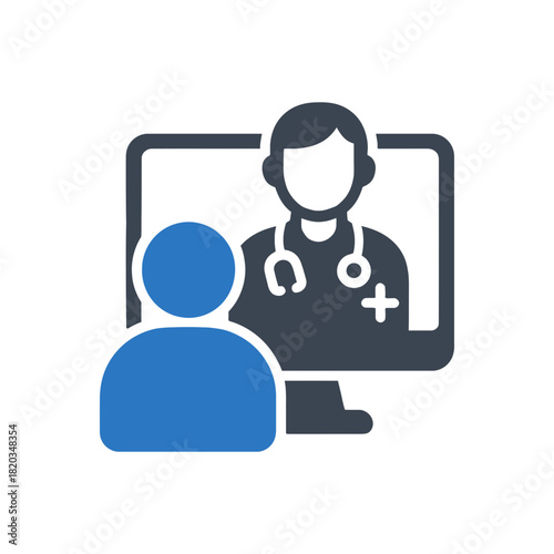 Telemedicine online doctor consultation icon