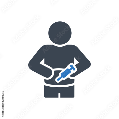 Diabetes insulin self-injection icon