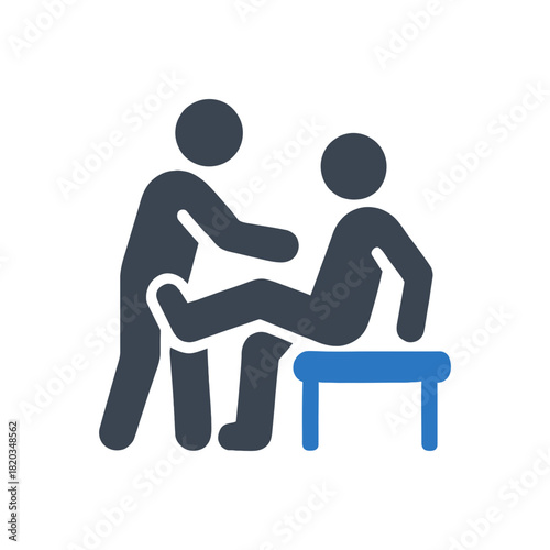 Physiotherapy leg injury rehabilitation icon