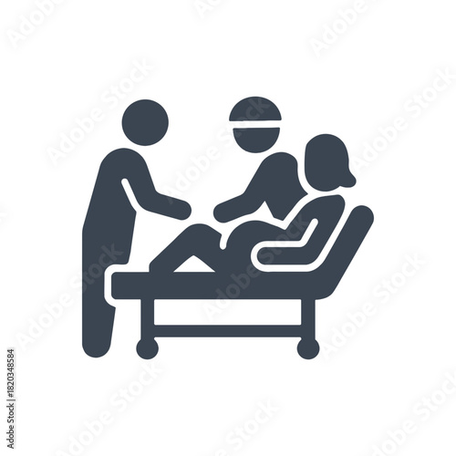 Prenatal pregnancy doctor checkup icon