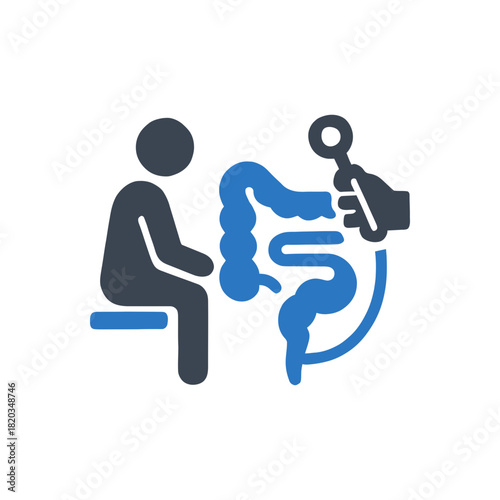 Colonoscopy intestine doctor checkup icon