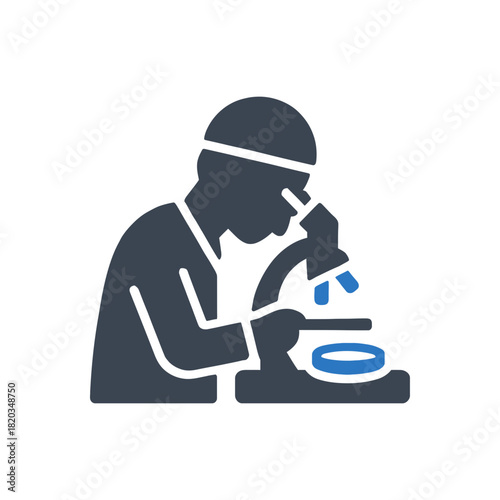 Medical laboratory microscope research icon