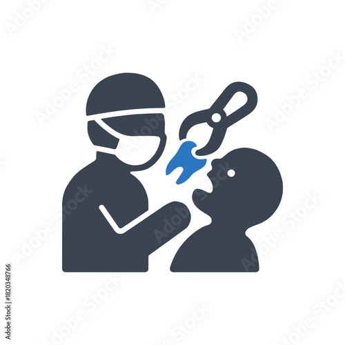 Dentist tooth extraction surgery icon