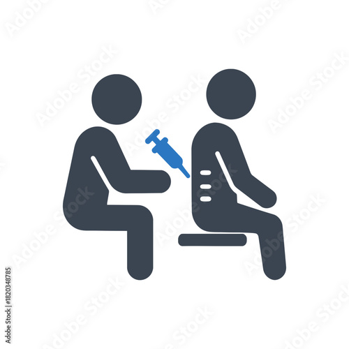 Spinal anesthesia back injection icon