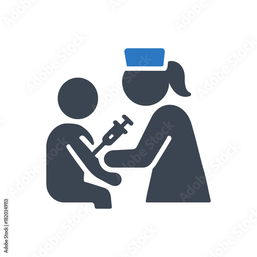 Pediatric Child Vaccination Injection Icon