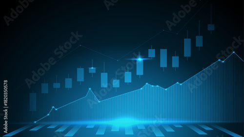 stocks market investment trading background with candlestick chart